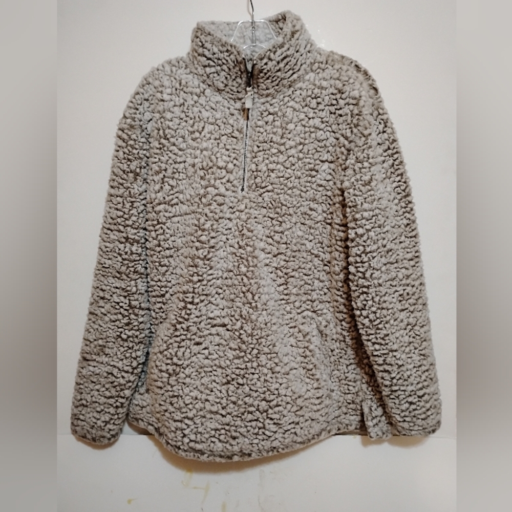 TOP OF THE WORLD Cozy Sherpa Fluffy Soft 100% Polyester Pullover L